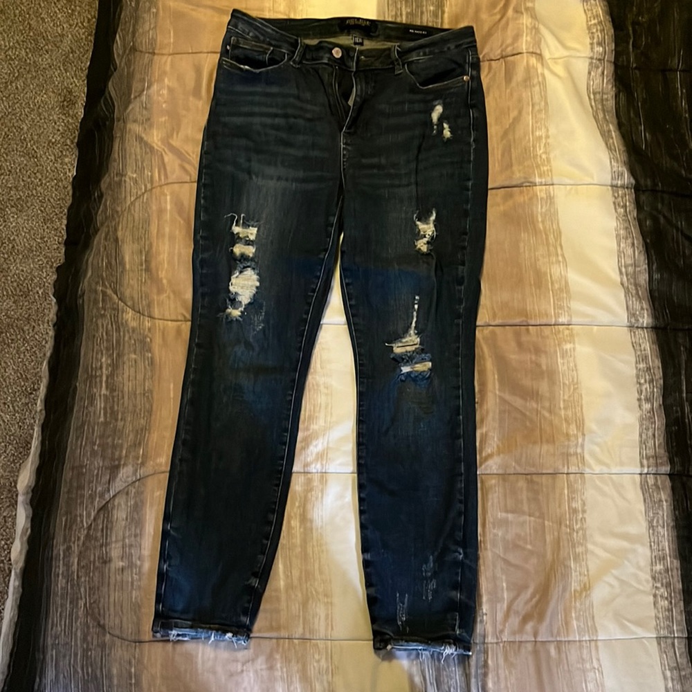 Judy Blue distressed jeans, size 11. Relaxed fit